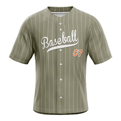 Dark-gray Pinstripe Custom Classic Full Button Baseball Jersey