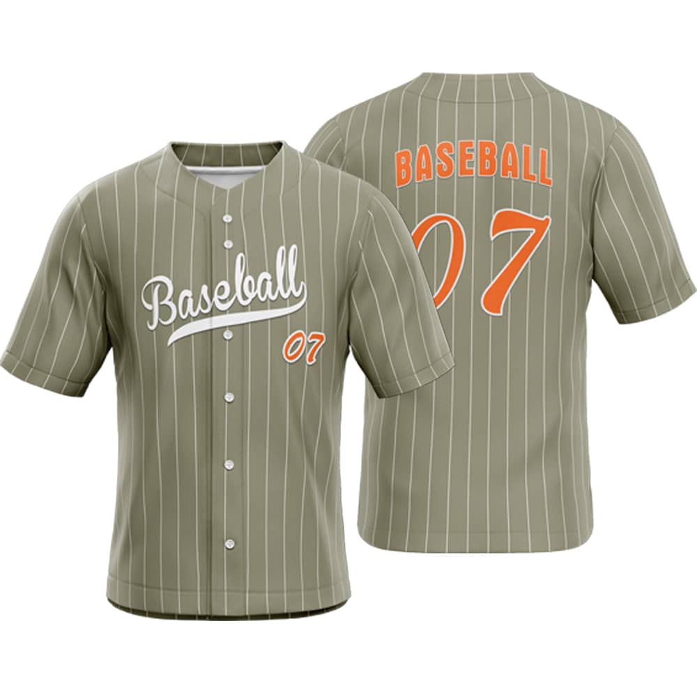 Dark-gray Pinstripe Custom Classic Full Button Baseball Jersey