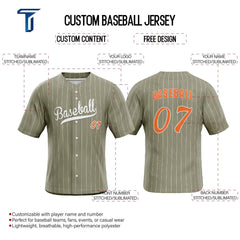 Dark-gray Pinstripe Custom Classic Full Button Baseball Jersey