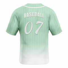 Celadon Gradient Pinstripe Custom Full Button Baseball Jersey