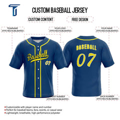 Aegean Custom Classic Full Button Baseball Jersey