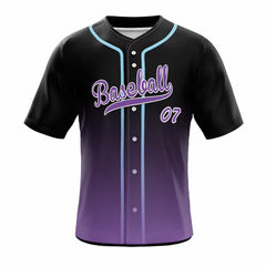 Dark-Purple Stars Custom Full Button Baseball Jersey