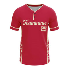 Retro Rose Custom Two-Button Baseball Jersey