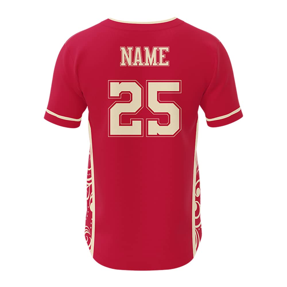 Retro Rose Custom Two-Button Baseball Jersey