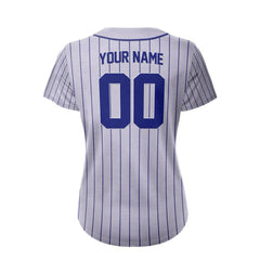 Lavender Pinstripe Custom Full Button Baseball Jersey for Women