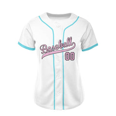 Glossy Custom Classic Full Button Baseball Jersey for Women