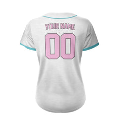 Glossy Custom Classic Full Button Baseball Jersey for Women