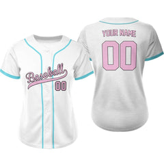 Glossy Custom Classic Full Button Baseball Jersey for Women