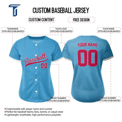 Custom Classic Full Button Baseball Jersey for Women