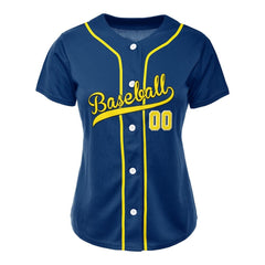 Aegean Blue Custom Classic Full Button Baseball Jersey for Women