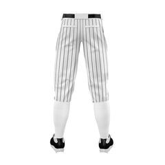 Custom White Black Pinestripe Stretch Practice Knickers Baseball Pants