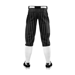 Custom Black White Pinestripe Stretch Practice Knickers Baseball Pants