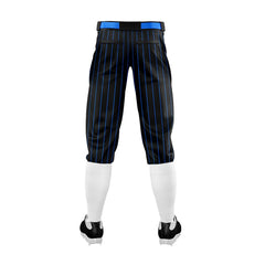 Custom Black Blue Pinestripe Stretch Practice Knickers Baseball Pants
