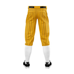 Custom Yellow Black Pinestripe Stretch Practice Knickers Baseball Pants
