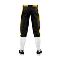 Custom Black Yellow Side-Stripe Stretch Practice Knickers Baseball Pants