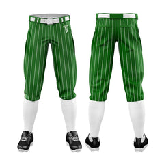 Custom Green White Pinestripe Stretch Practice Knickers Baseball Pants