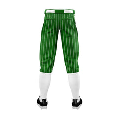 Custom Green White Pinestripe Stretch Practice Knickers Baseball Pants