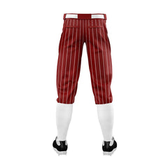Custom Red White Pinestripe Stretch Practice Knickers Baseball Pants
