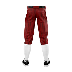 Custom Red Black Pinestripe Stretch Practice Knickers Baseball Pants