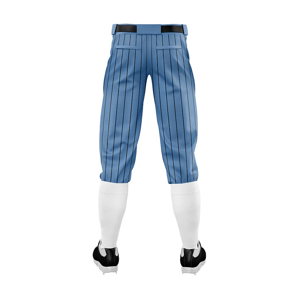 Custom Blue Black Pinestripe Stretch Practice Knickers Baseball Pants