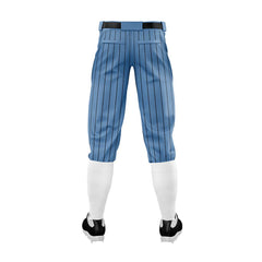 Custom Blue Black Pinestripe Stretch Practice Knickers Baseball Pants