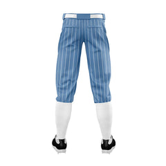Custom Blue White Pinestripe Stretch Practice Knickers Baseball Pants