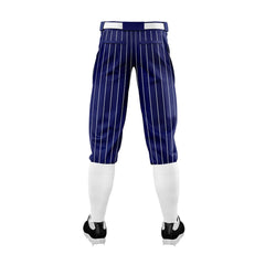 Navy Blue White Pinestripe Stretch Practice Knickers Baseball Pants 3D back