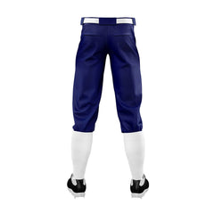 Custom Navy Blue White Side-Stripe Stretch Practice Knickers Baseball Pants