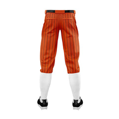 Orange Black Pinestripe Stretch Practice Knickers Baseball Pants 3D back
