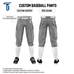 Custom Dark Grey Stretch Practice Knickers Baseball Pants