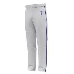 Custom White Blue Side-Stripe Stretch Practice Loose-Fit Baseball Pants