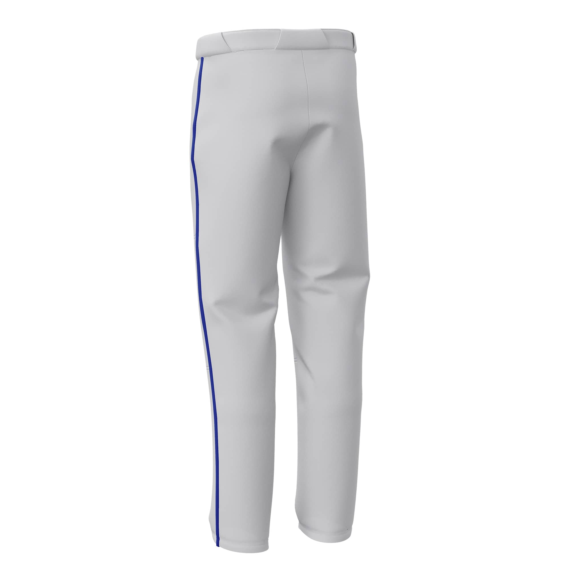 Custom White Blue Side-Stripe Stretch Practice Loose-Fit Baseball Pants