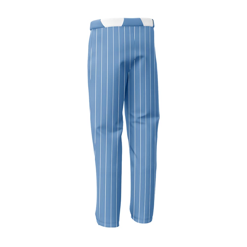 Custom Blue White Pinestripe Stretch Practice Loose-fit Baseball Pants