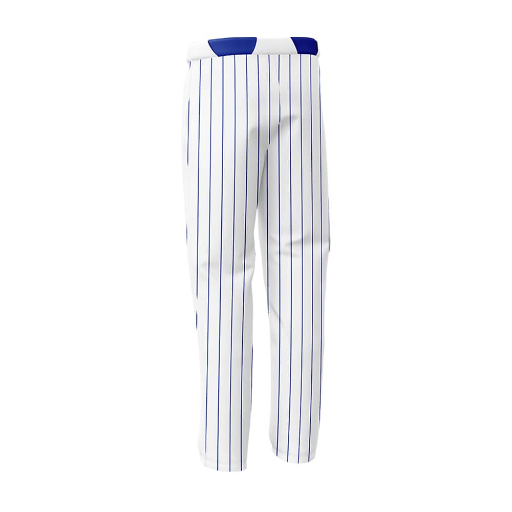 Custom White Blue Pinestripe Stretch Practice Loose-fit Baseball Pants