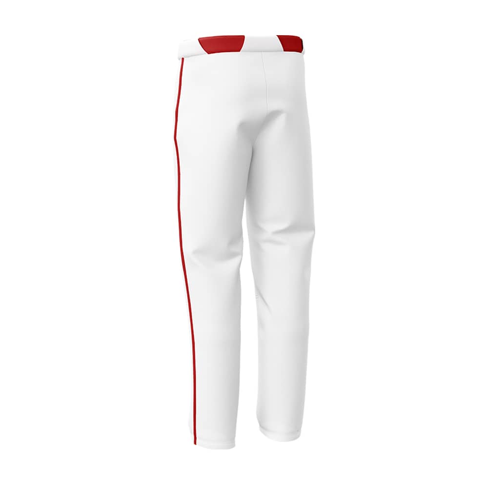 Custom White Red Side-Stripe Stretch Practice Loose-fit Baseball Pants