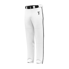 Custom White Black Side-Stripe Stretch Practice Loose-fit Baseball Pants