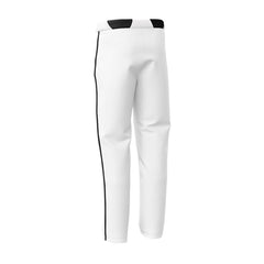 Custom White Black Side-Stripe Stretch Practice Loose-fit Baseball Pants