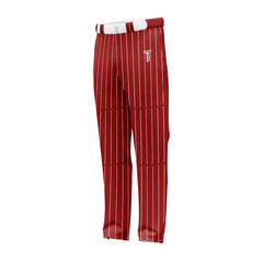 Custom Red White Pinestripe Stretch Practice Loose-fit Baseball Pants