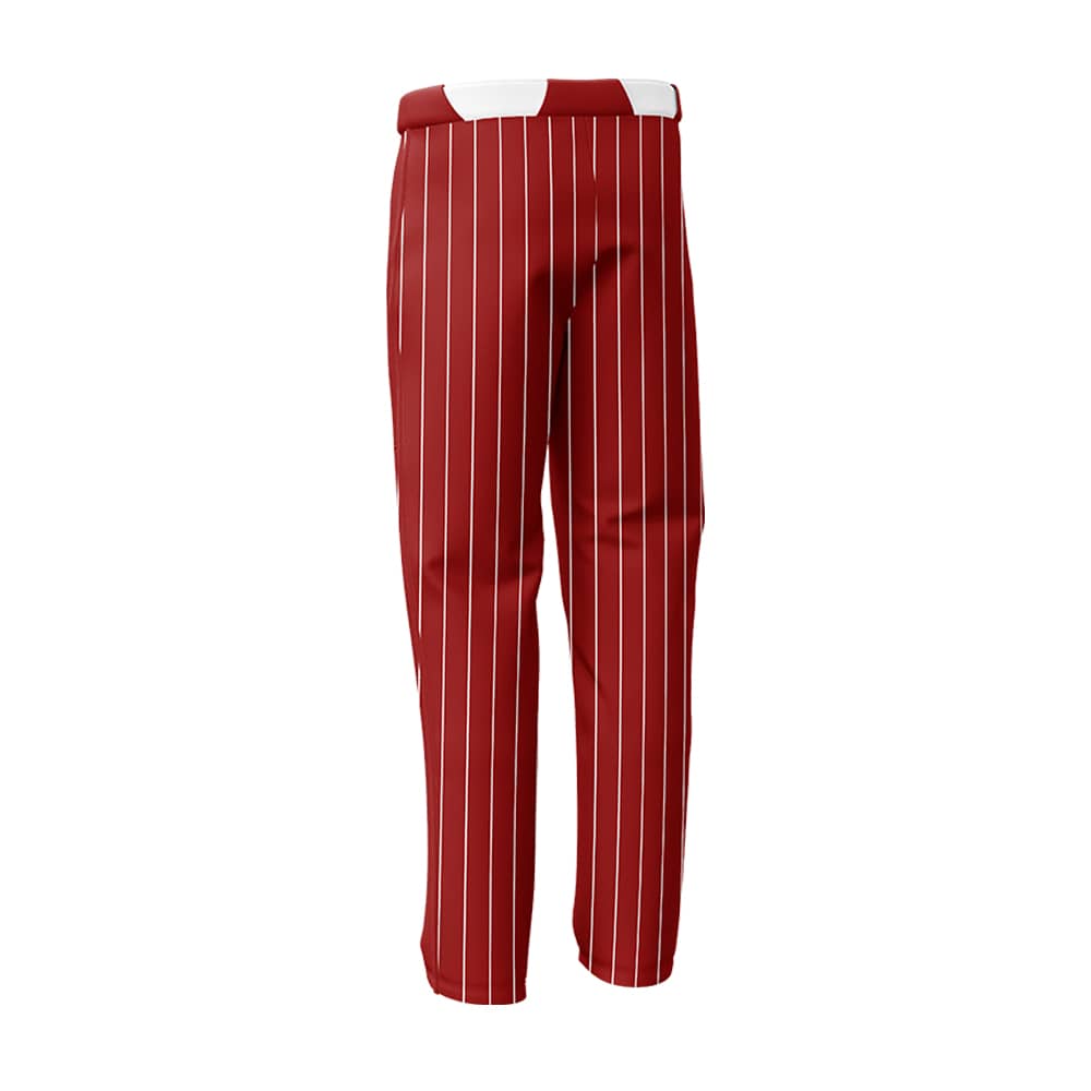 Custom Red White Pinestripe Stretch Practice Loose-fit Baseball Pants