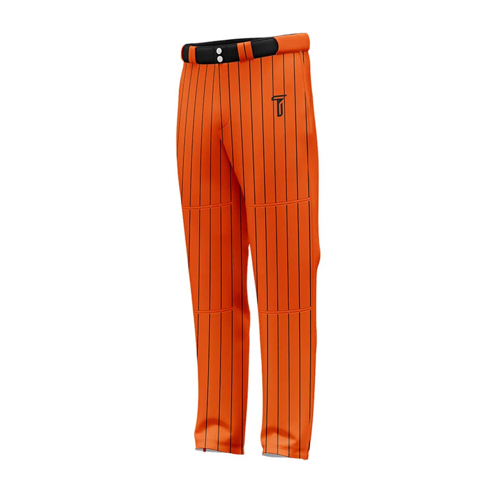 Custom Orange Black Pinestripe Stretch Practice Loose-fit Baseball Pants