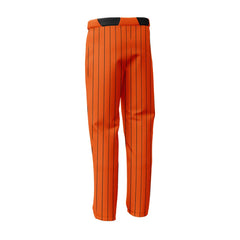 Custom Orange Black Pinestripe Stretch Practice Loose-fit Baseball Pants