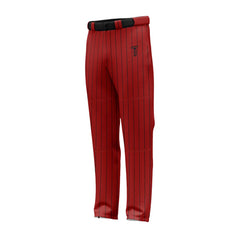 Custom Red Black Pinestripe Stretch Practice Loose-fit Baseball Pants