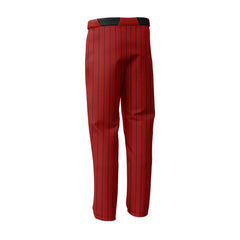 Custom Red Black Pinestripe Stretch Practice Loose-fit Baseball Pants