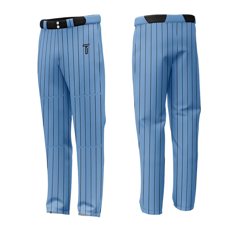 Custom Blue Black Pinestripe Stretch Practice Loose-fit Baseball Pants