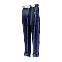 Custom Navy Blue White Pinestripe Stretch Practice Loose-fit Baseball Pants