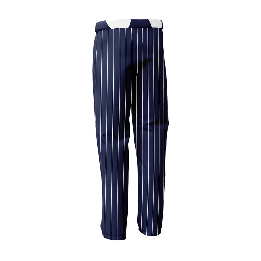 Custom Navy Blue White Pinestripe Stretch Practice Loose-fit Baseball Pants