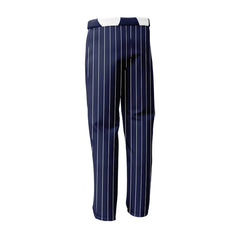 Custom Navy Blue White Pinestripe Stretch Practice Loose-fit Baseball Pants