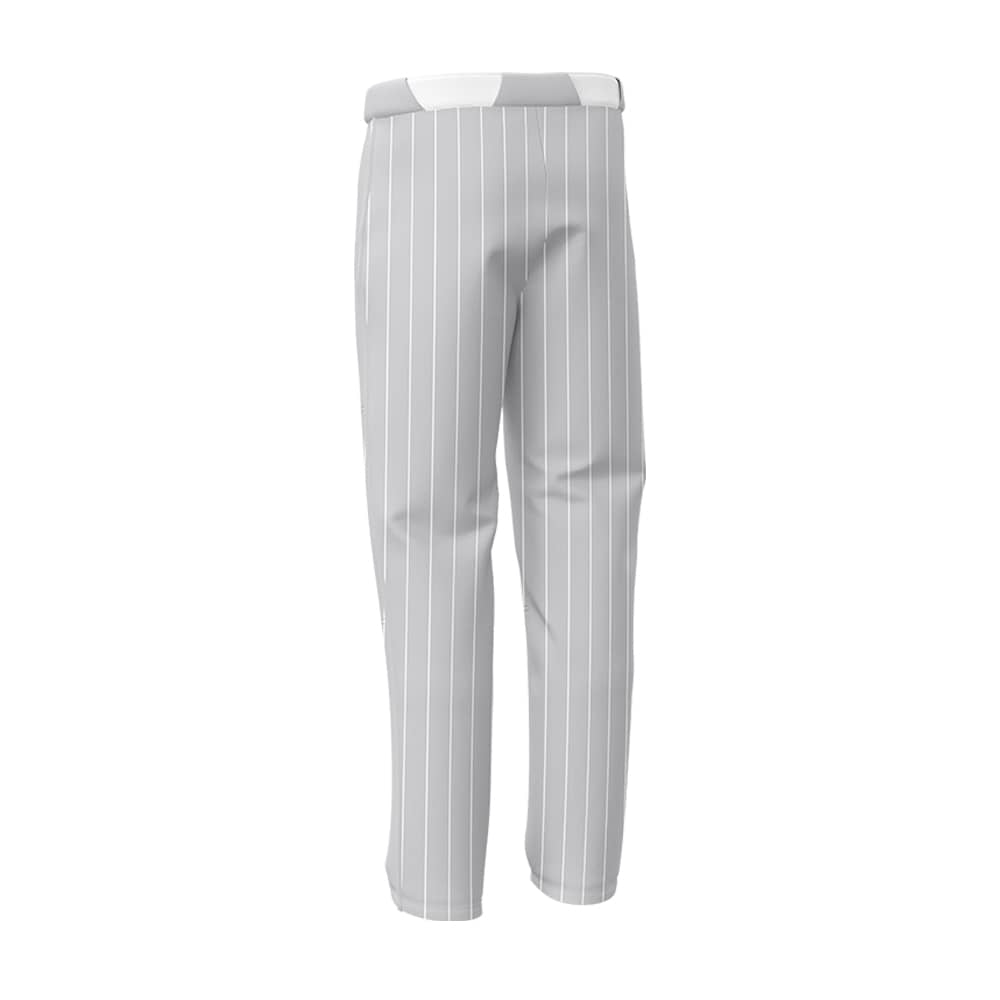 Custom Grey White Pinestripe Stretch Practice Loose-fit Baseball Pants
