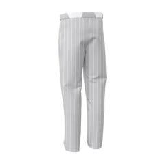 Custom Grey White Pinestripe Stretch Practice Loose-fit Baseball Pants