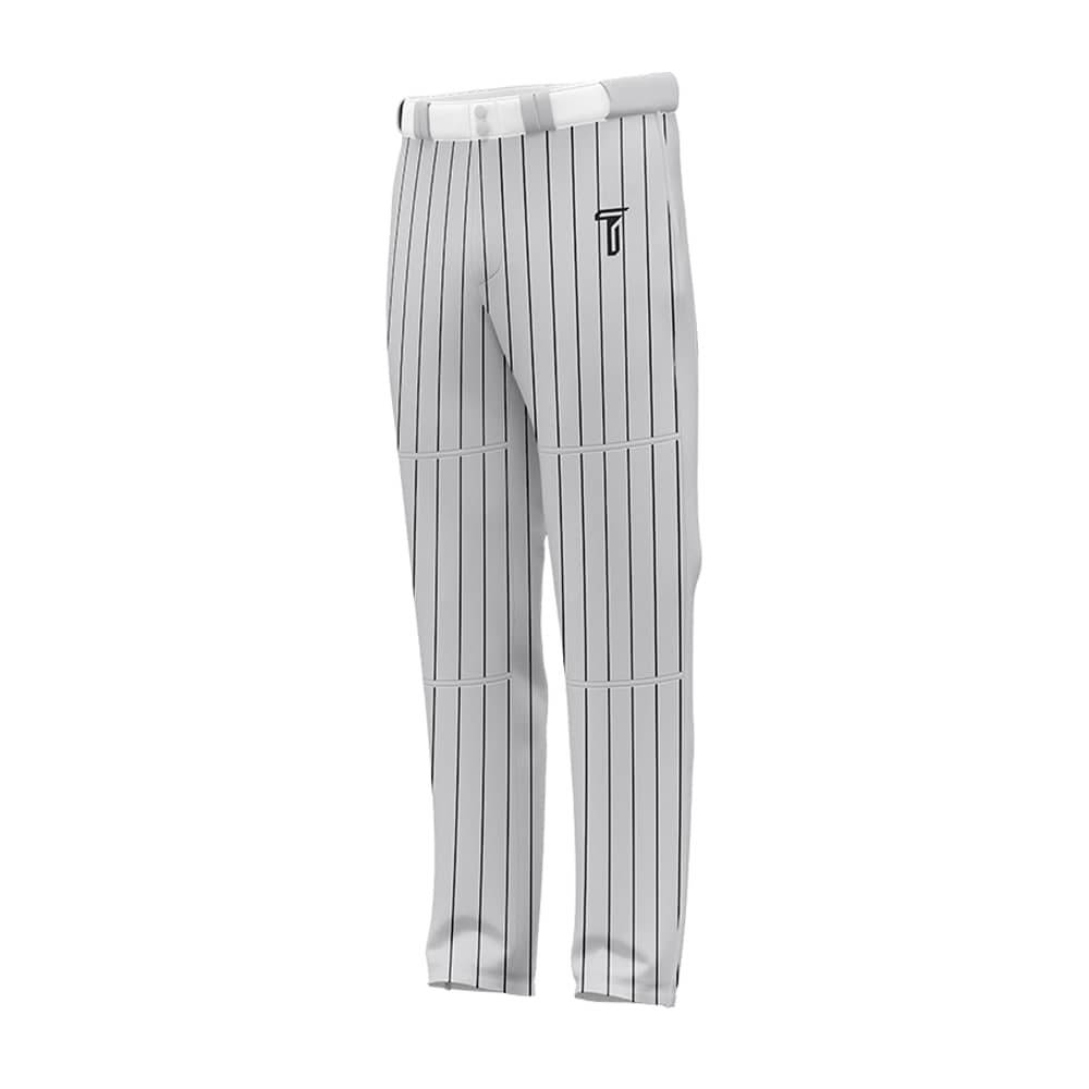 Custom Grey Black Pinestripe Stretch Practice Loose-fit Baseball Pants